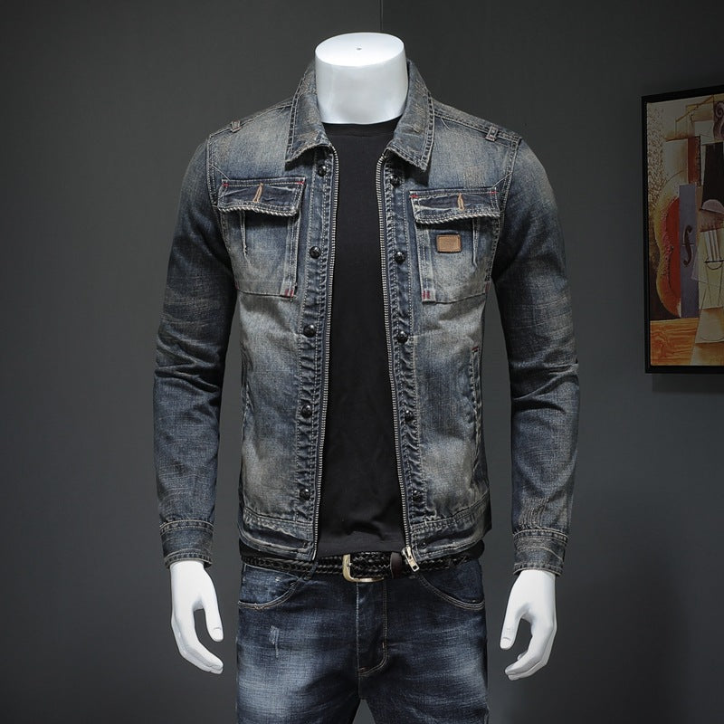 Lennon - Clásica chaqueta de jeans holgada para hombres