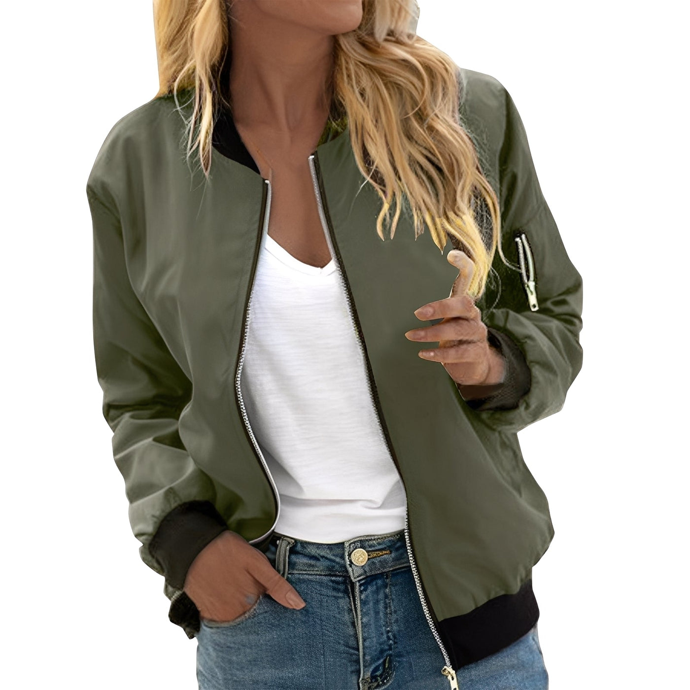 Shirlee - Chaqueta bomber casual en estilo retro para mujeres