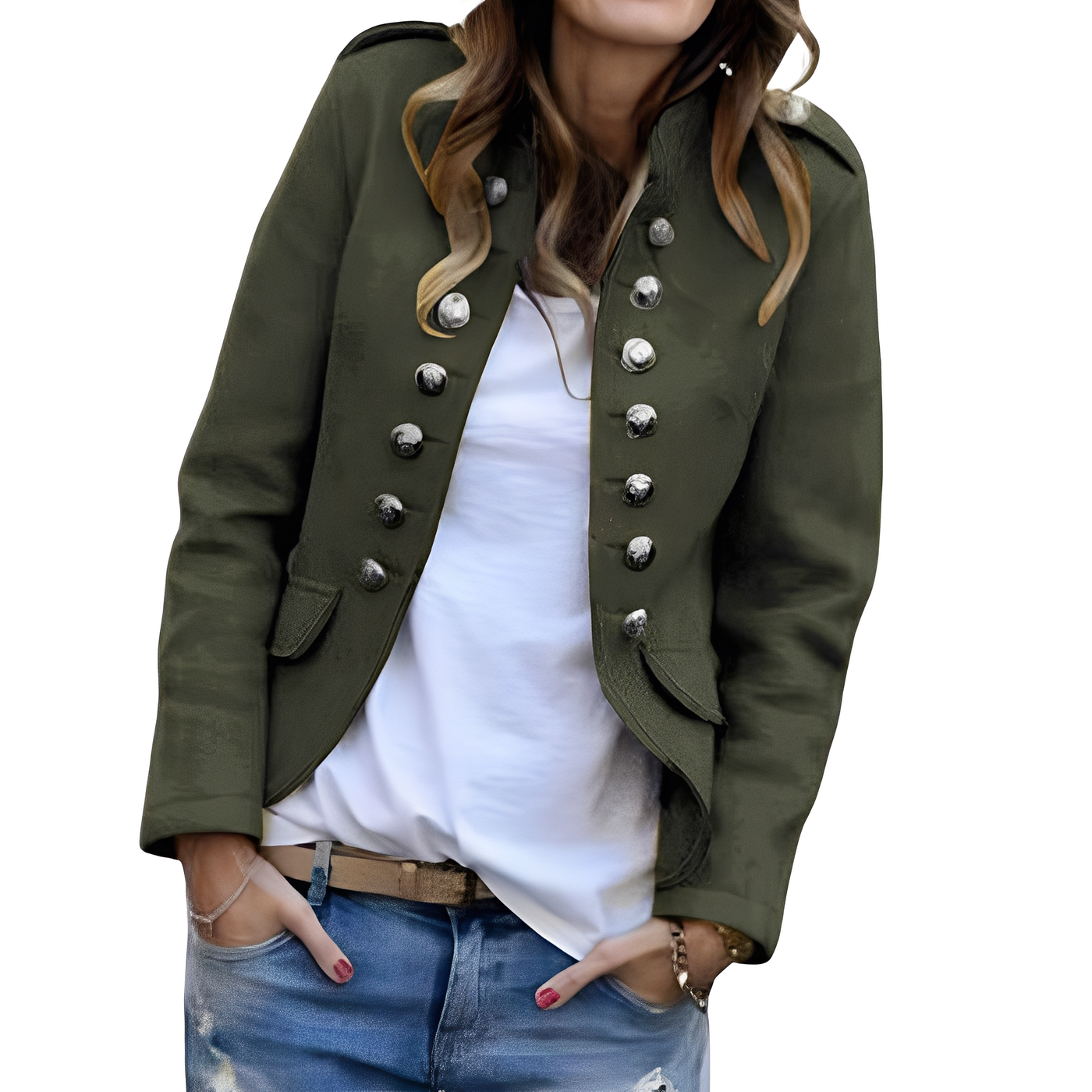 Rhoda - Elegante Blazer con Cuello Alto para Mujer