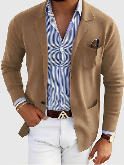 Darrin - Chaqueta de punto casual con bolsillos para hombres