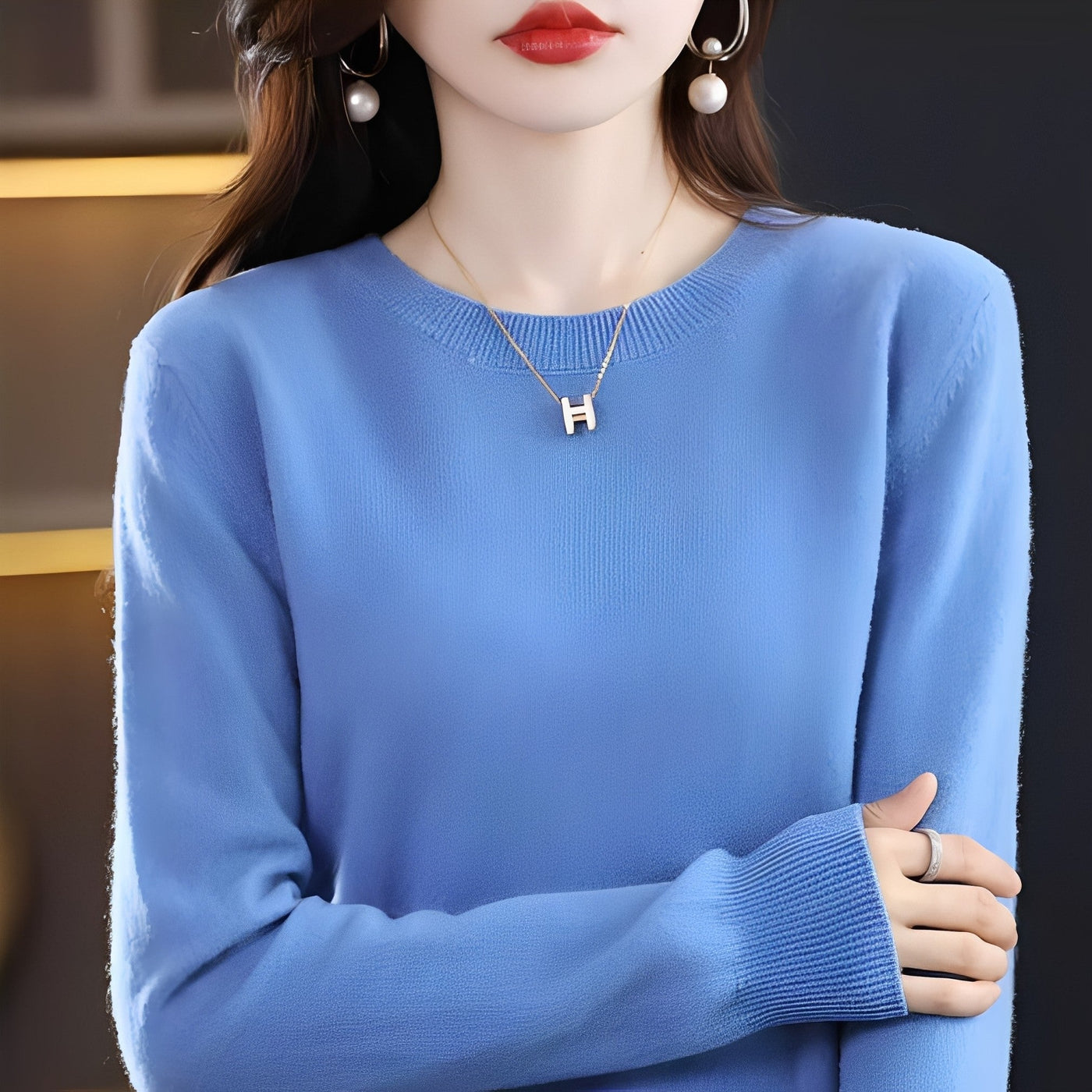 Julia - Elegante, ajustado suéter de lana para mujeres