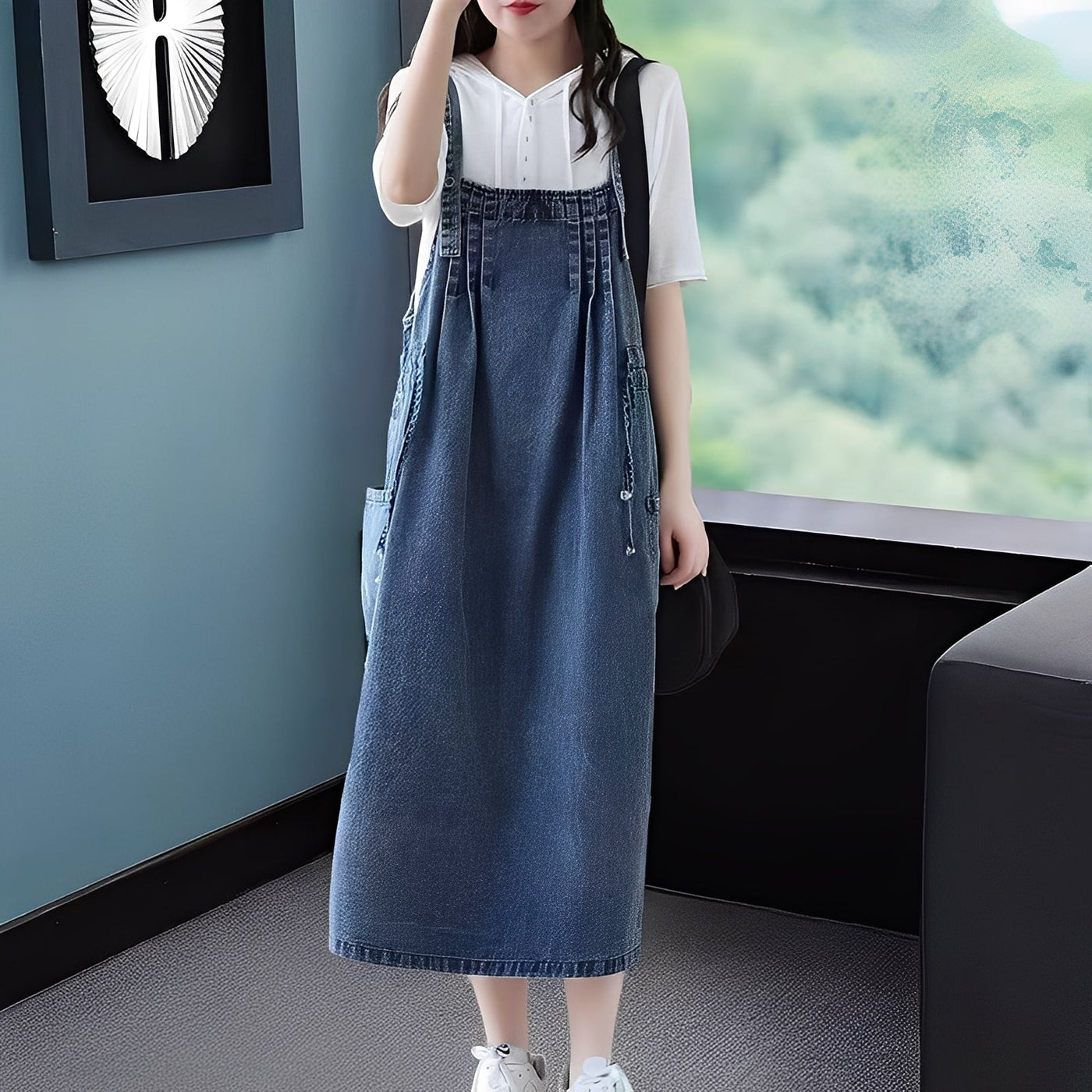 Kelsey - Vestido vaquero casual con bolsillos para mujer