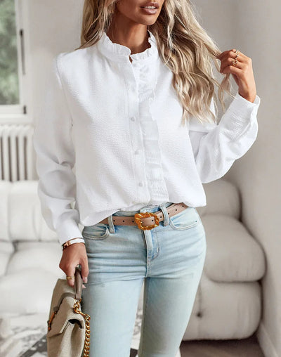 Bridgette - Blusa elegante con volantes para mujer