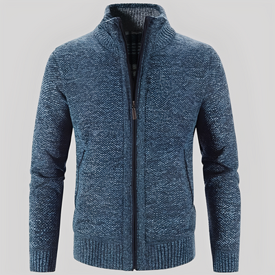 Kelvin - Sencilla Chaqueta de Punto con Cremallera para Hombres
