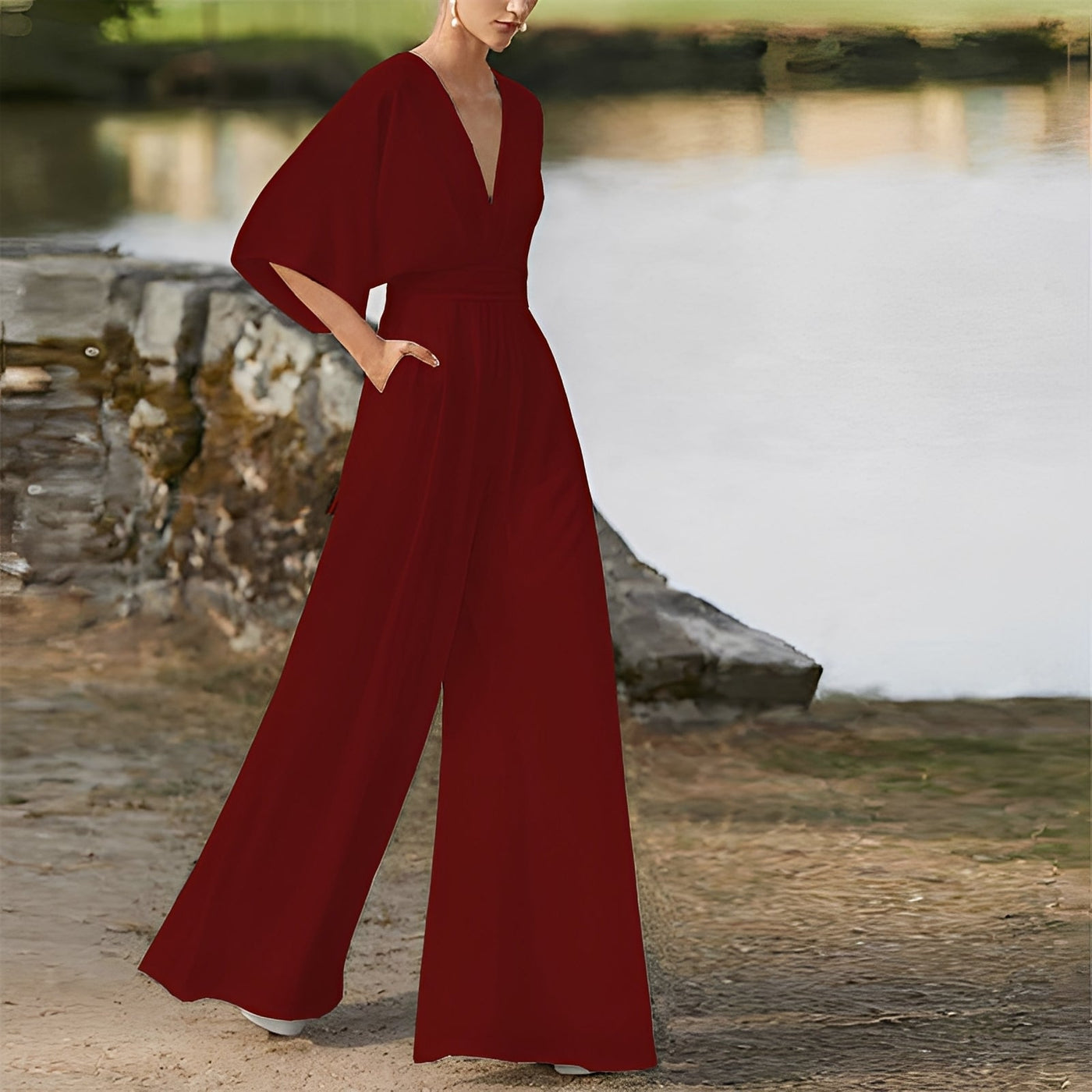 Carmella - Jumpsuit suelto con cintura alta para mujeres