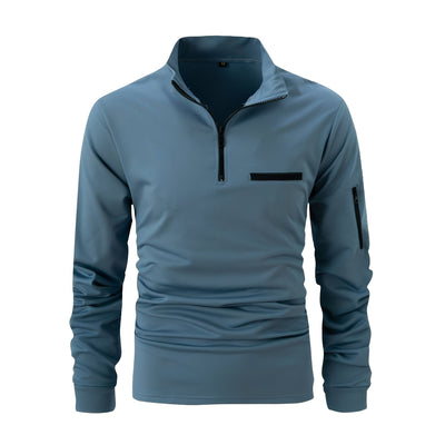 Lucian - Camisa casual con cremallera y bolsillo para hombres