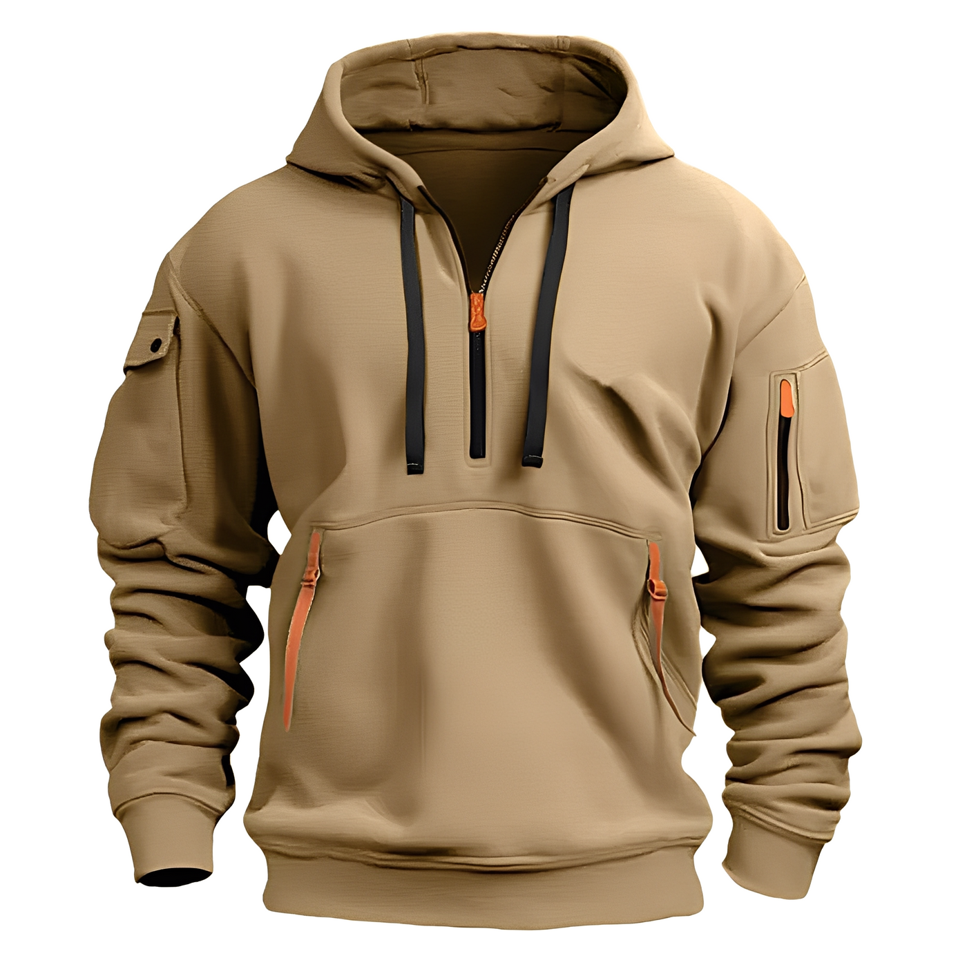 Cornell - Cómodo, holgazán hoodie con cremallera para hombres