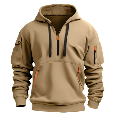 Cornell - Cómodo, holgazán hoodie con cremallera para hombres
