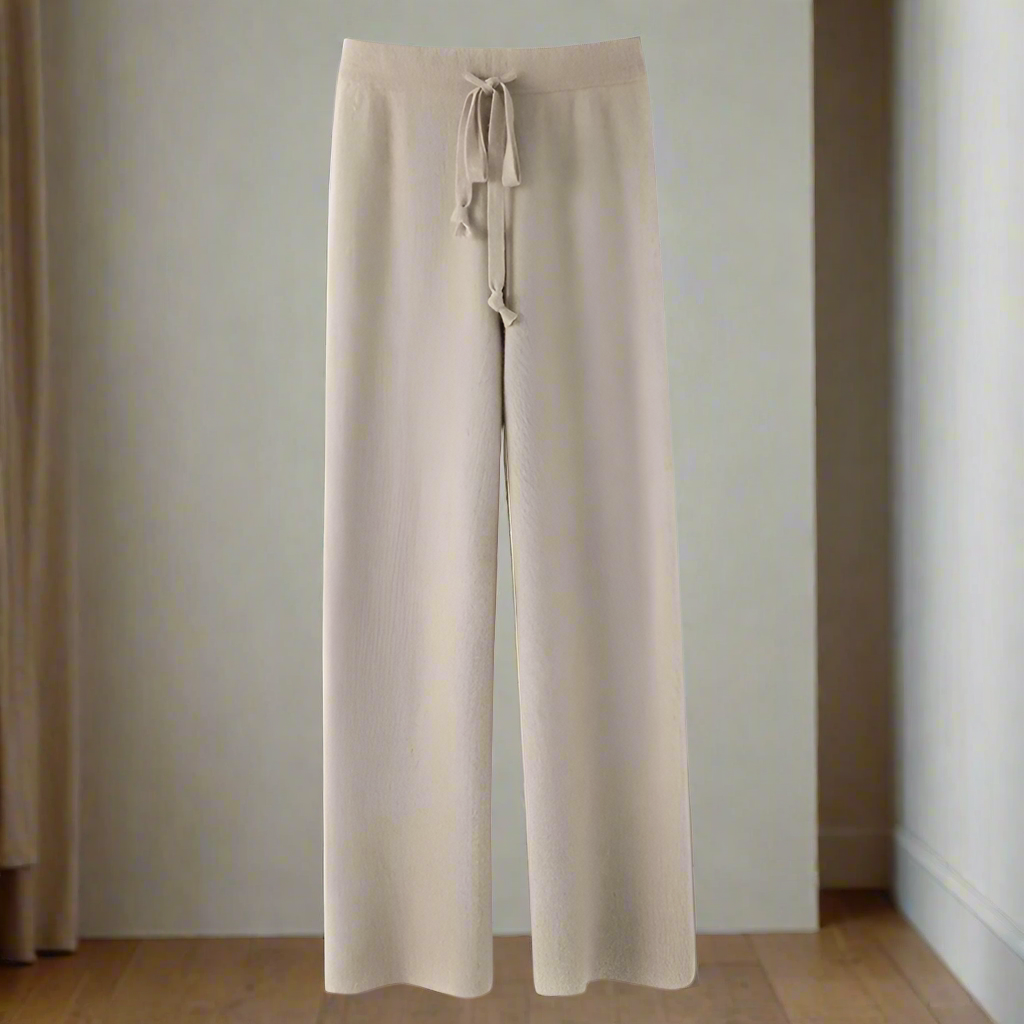 Camille - Pantalón de Invierno de Punto con Piernas Anchas