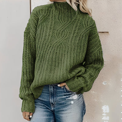 Colleen - Suéter suelto con cuello alto para mujeres