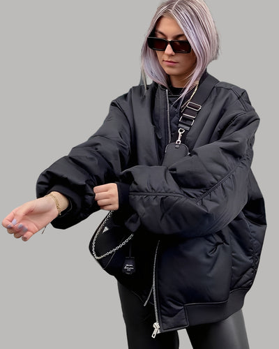 Coleen - Chaqueta bomber oversize casual para mujeres
