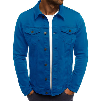 Steven - Estilosa Chaqueta de Jeans con Bolsillos para Hombres