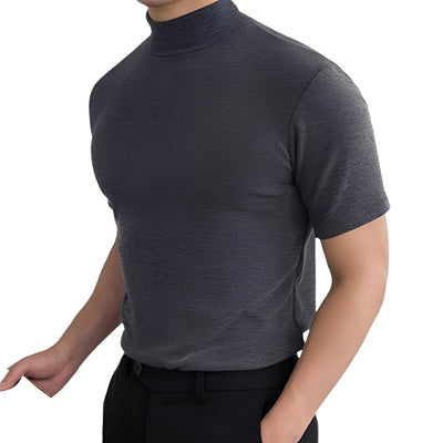 Terence - Camisa ajustada informal con cuello alto para hombres