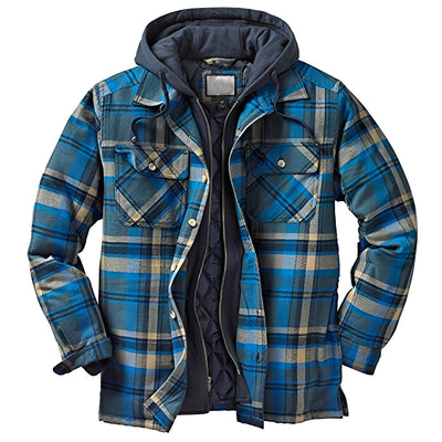 Denzil - Chaqueta de franela casual con cuadros para hombres