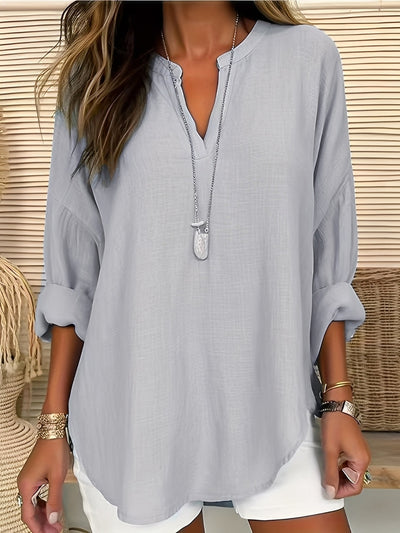 Colleen - Blusa de lino casual y suelta para mujer