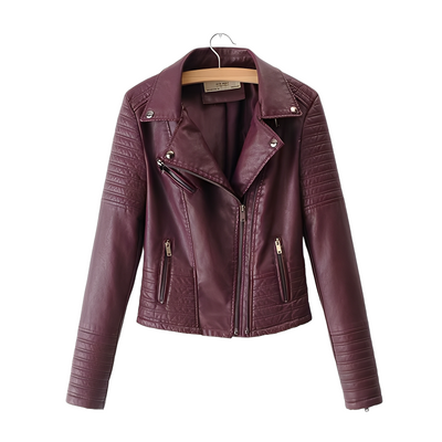 Cherie - Elegante chaqueta de cuero ajustada para mujeres