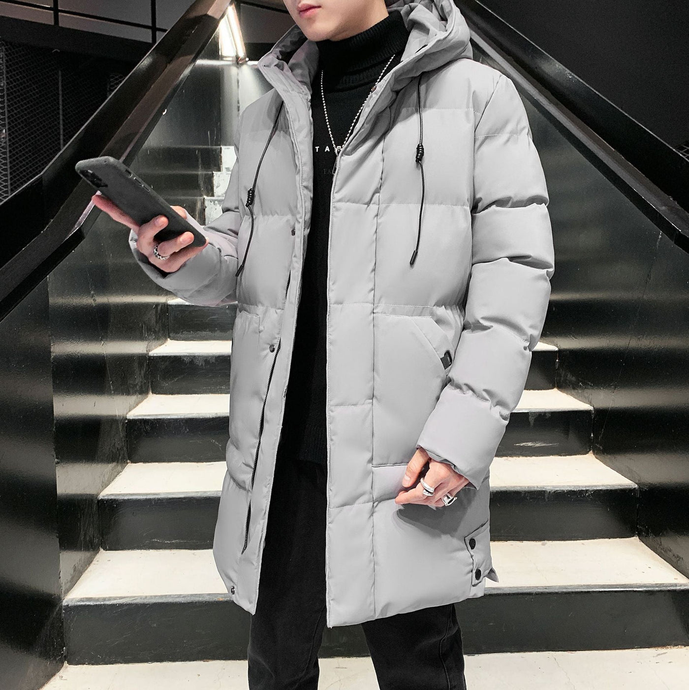 Riordan - Moderna chaqueta de plumas con capucha para hombres