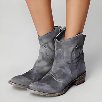 Adaline - Botas vaqueras retro con tacón bajo para mujer