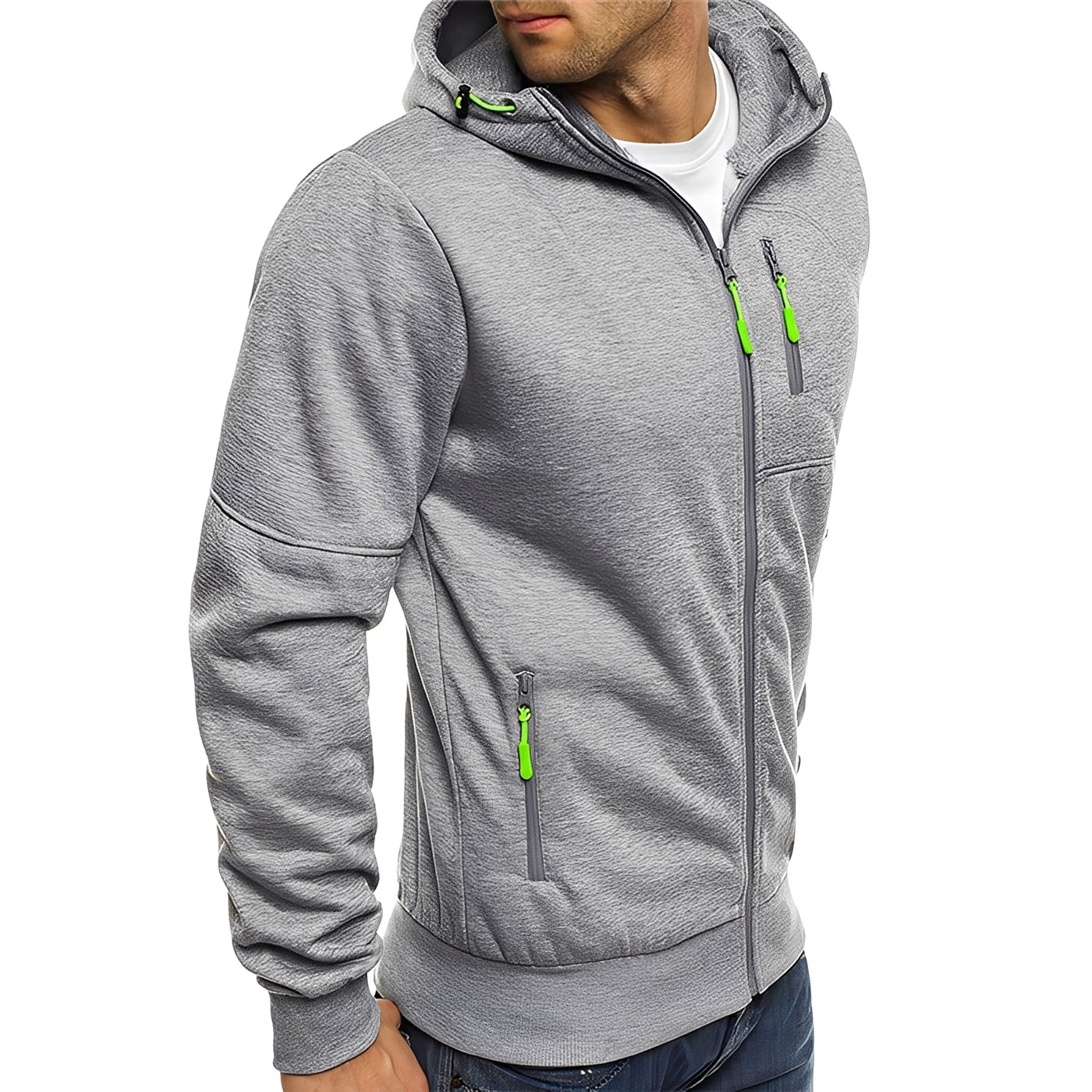 Allen - Moderna Chaqueta de Forro Polar con Capucha para Hombres