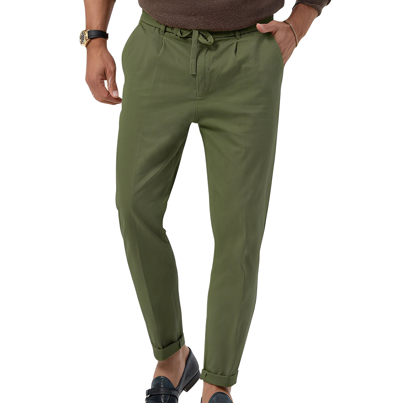 Karson - Pantalón de traje formal recto para hombres
