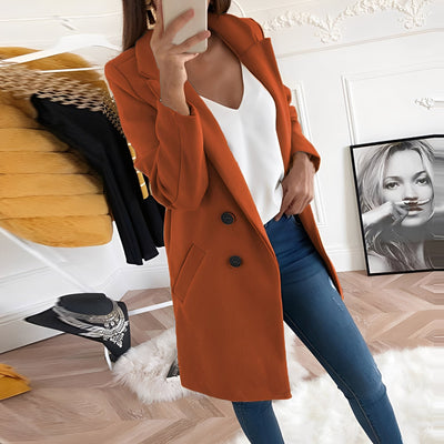 Tiffani - Elegante largo abrigo de lana para mujeres