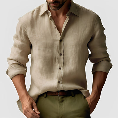Emile - Clásica, sencilla camisa de lino para hombres