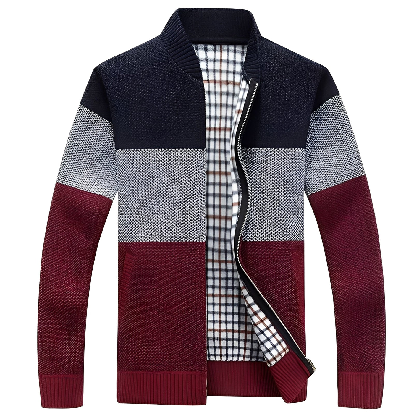 Shaw - Clásica Chaqueta de Punto con Forro para Hombres