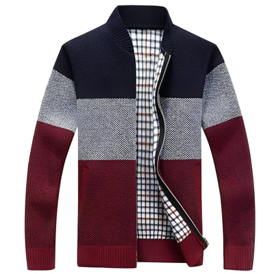 Shaw - Clásica Chaqueta de Punto con Forro para Hombres
