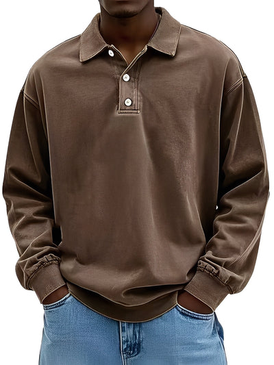 Clayton - Clásico Polo de Manga Larga para Hombres