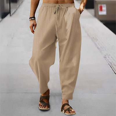 Jaxson - Ligeros Pantalones Cortos de Playa de Lino para Hombres