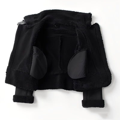 Yasmine - Chaqueta biker caliente de piel de oveja para mujeres