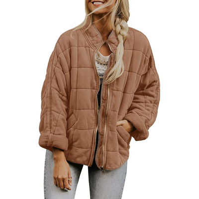 Reilly - Chaqueta cálida y holgada con bolsillos para mujer