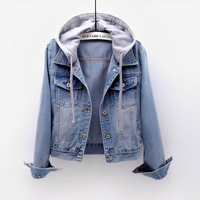 Malani - Elegante chaqueta vaquera con capucha desmontable para mujeres