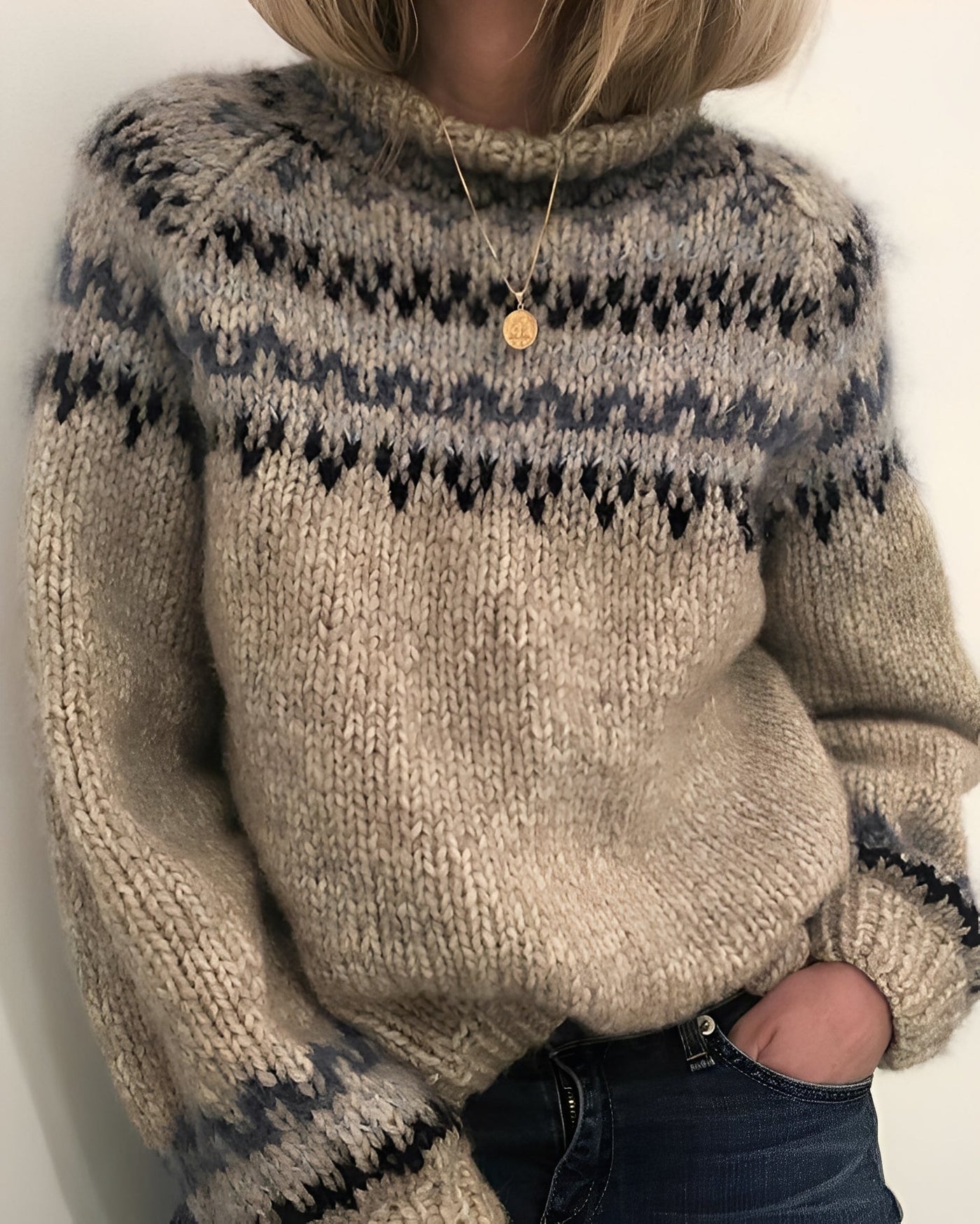 Layne - Elegante suéter de punto con cuello alto para mujer