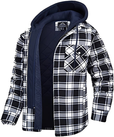 Cole - Chaqueta gruesa de cuadros casual para hombres