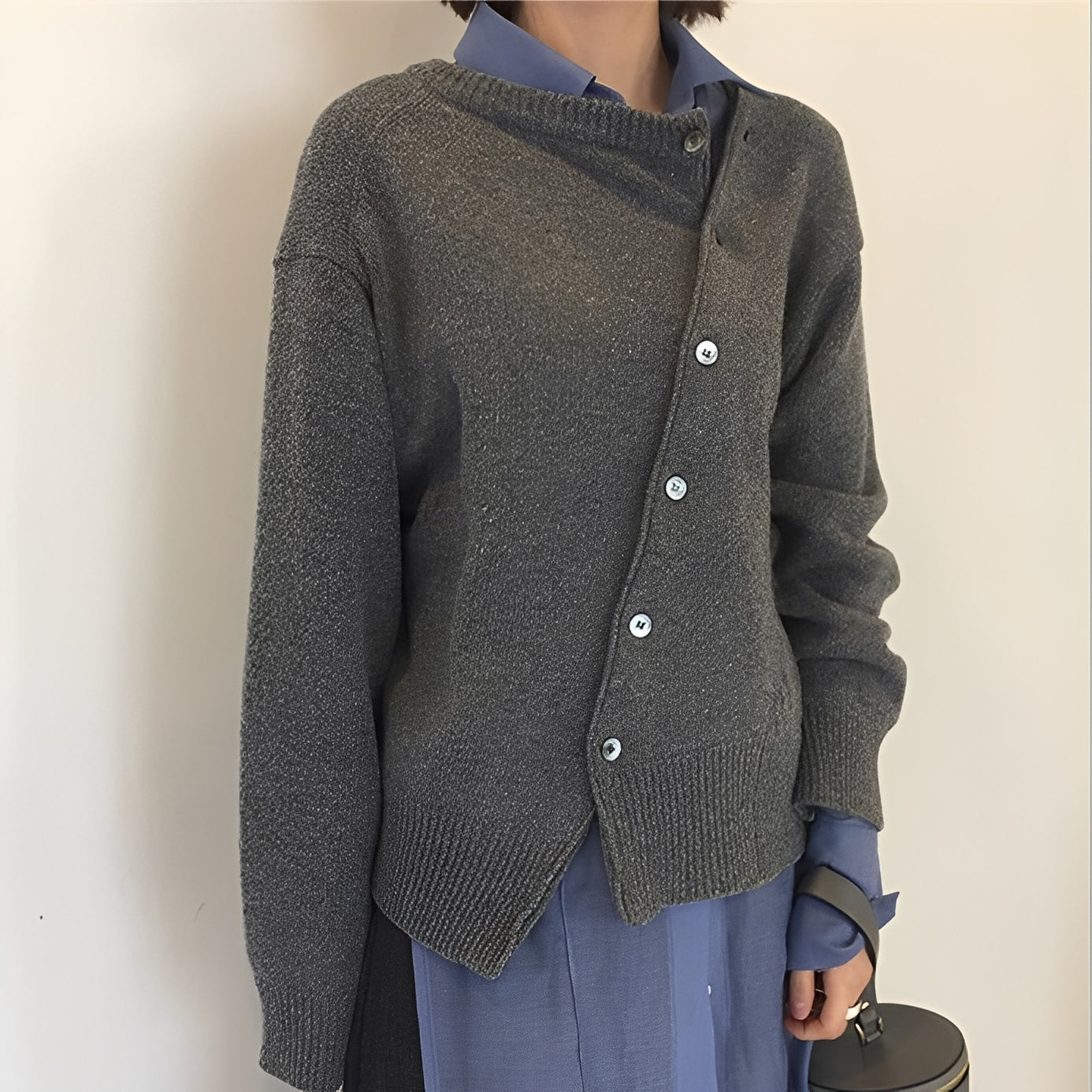 Arianna - Chaqueta de Cachemir Suelta con Botones para Mujeres