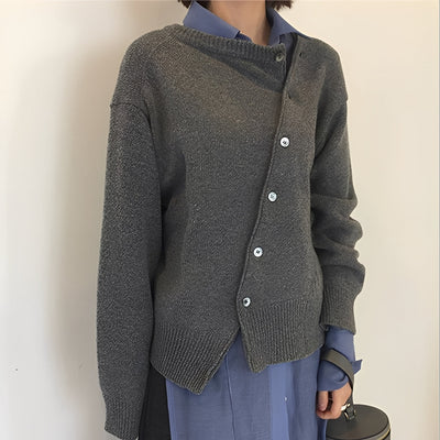 Arianna - Chaqueta de Cachemir Suelta con Botones para Mujeres