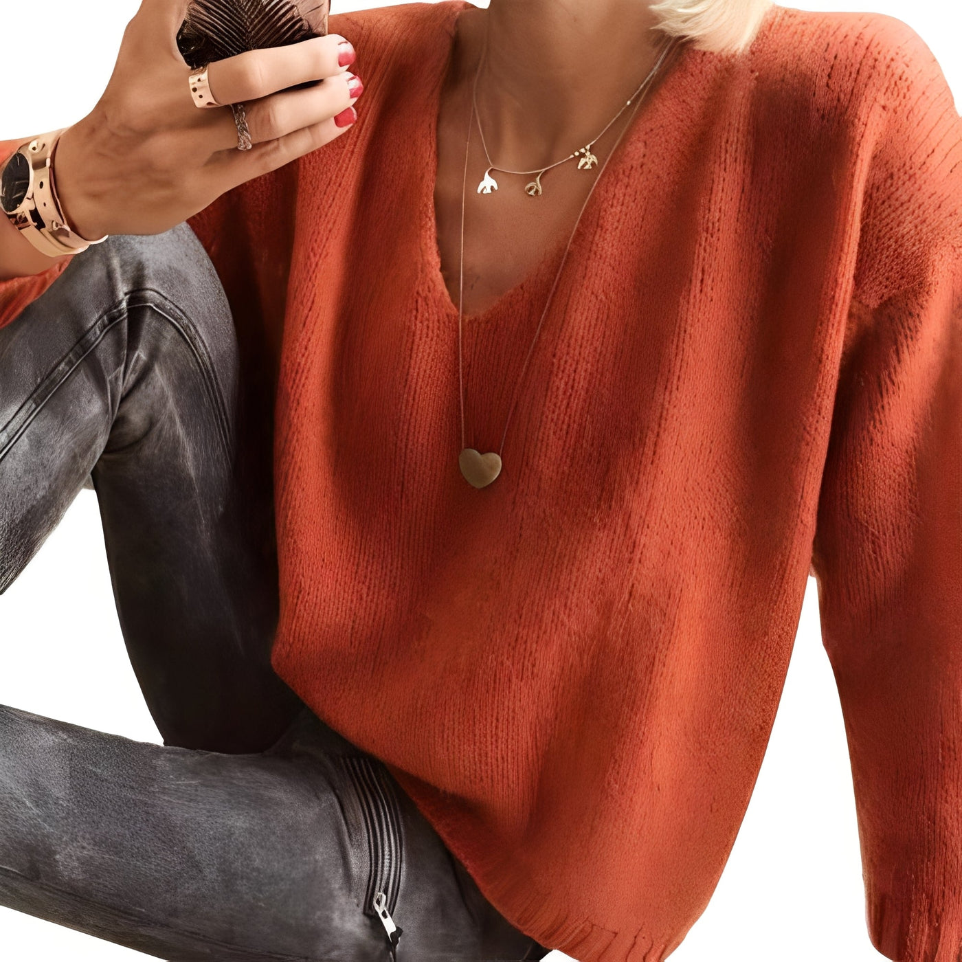 Dorris - Suéter casual y sencillo con mangas largas para mujeres