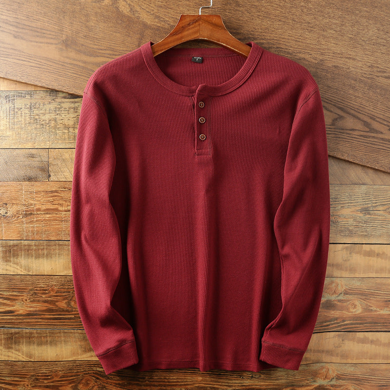 Samuel - Camisa de punto retro con mangas largas para hombres