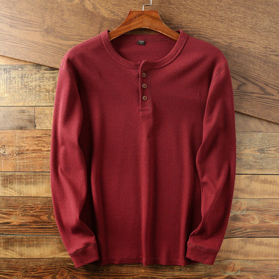 Samuel - Camisa de punto retro con mangas largas para hombres