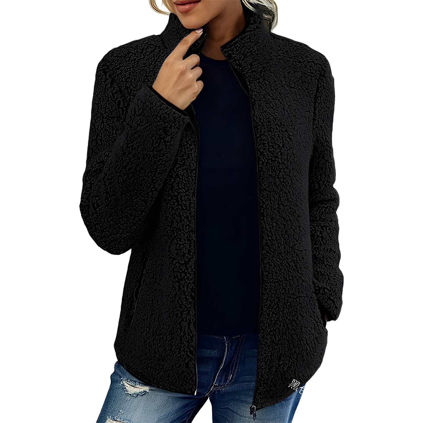 Alethea - Elegante abrigo de terciopelo polar para mujer