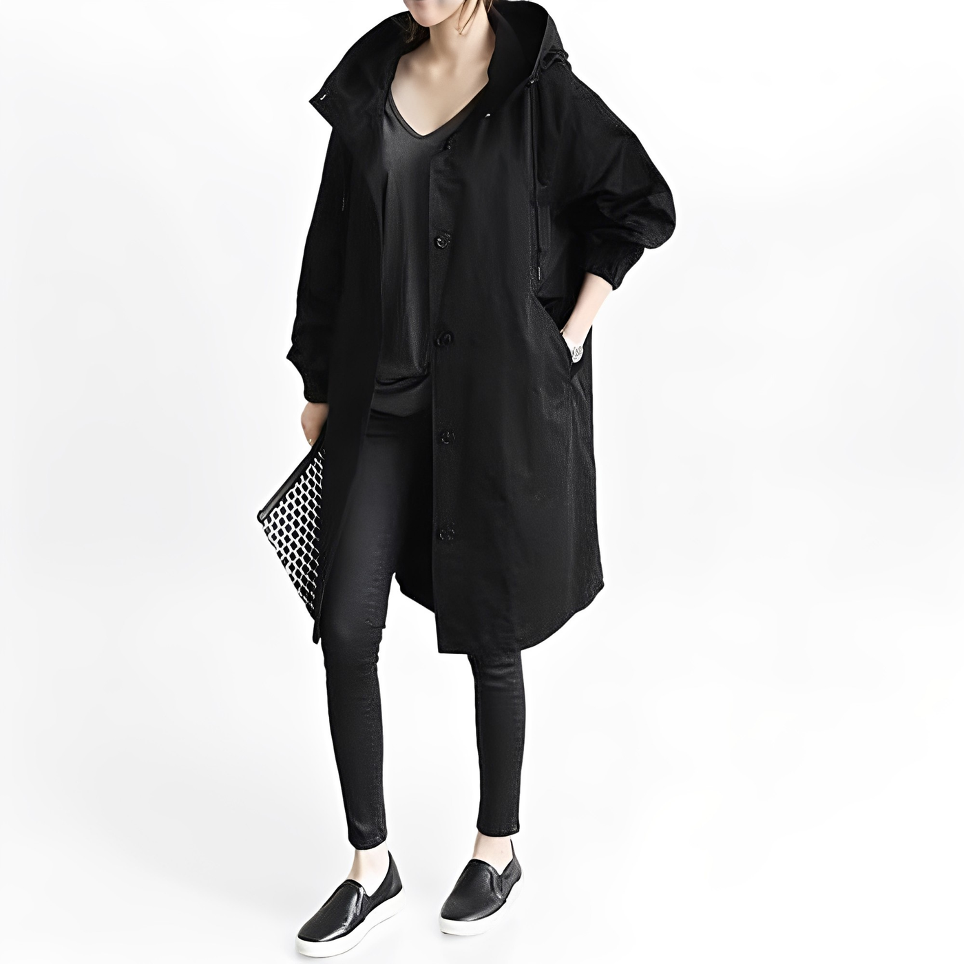 Giselle - Impermeable Chaqueta de Lluvia con Capucha para Mujer