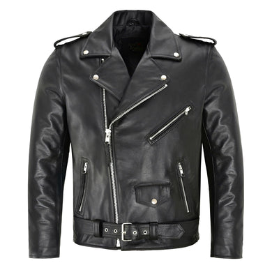 Elwin - Chaqueta de cuero con varios bolsillos para hombres