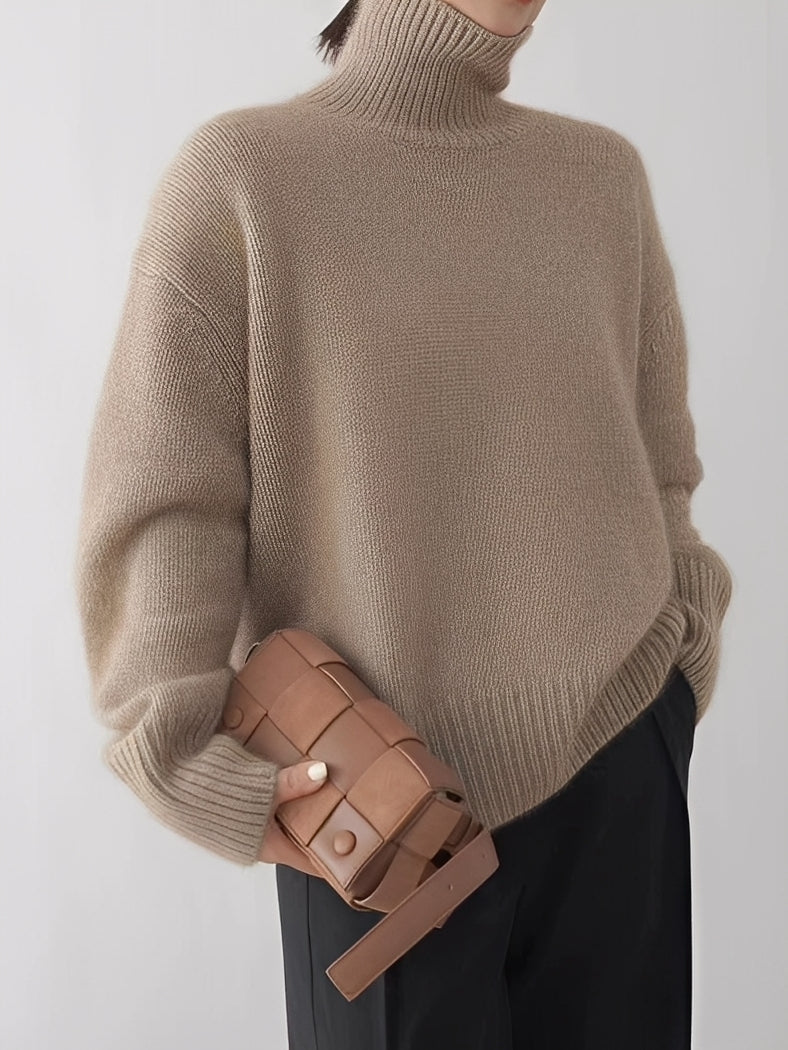Natalia - Elegante suéter de cuello alto de cachemira para mujeres