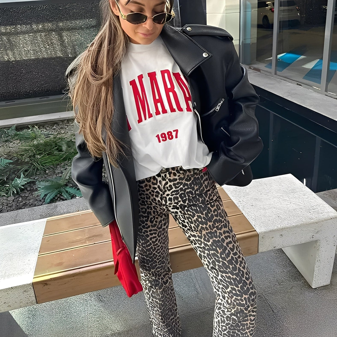 Rowanne - Pantalón clásico con pierna ancha y estampado para mujeres