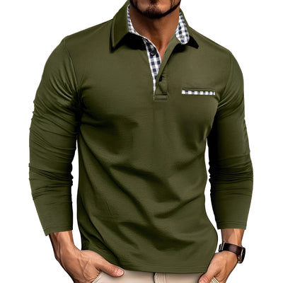 Jerome - Camiseta polo casual con mangas largas para hombres