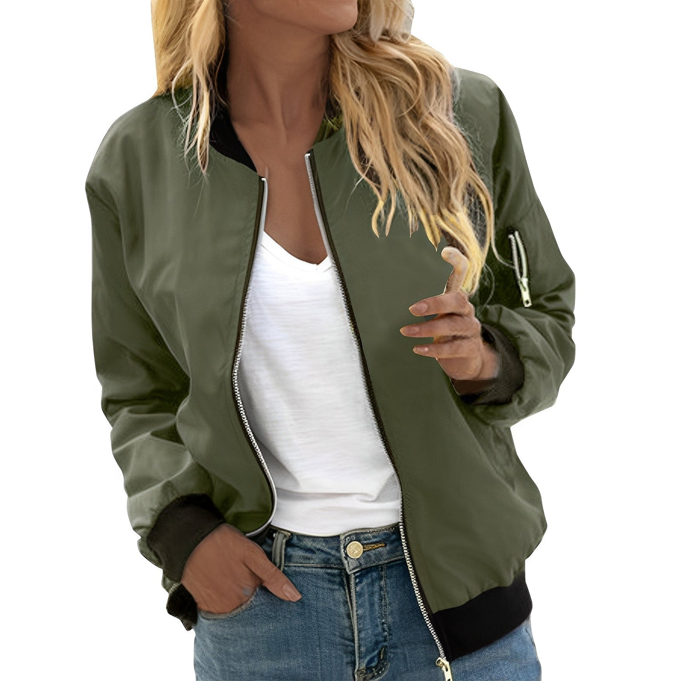 Vanessa - Elegante chaqueta bomber con cremallera para mujer