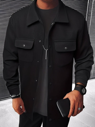 Francis - Chaqueta casual de cuadros con bolsillos para hombres