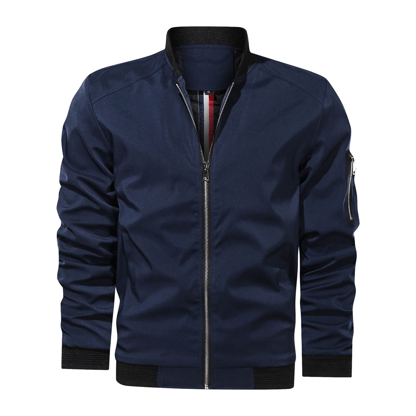 Rufus - Chaqueta bomber casual con cremallera para hombres