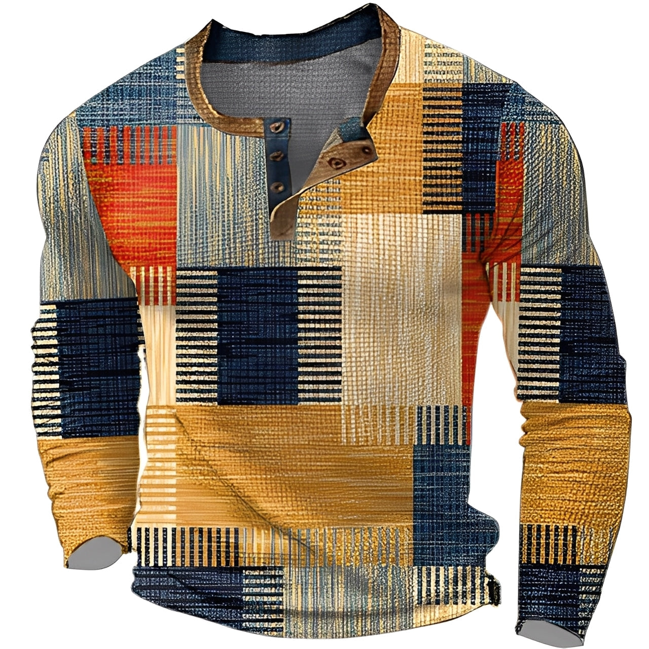 Brennan - Camisa de manga larga casual impresa para hombres
